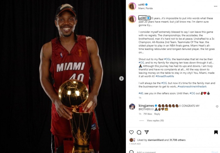Hasham announced his retirement: from the drop draft to the three-time championship Miami makes it worthwhile